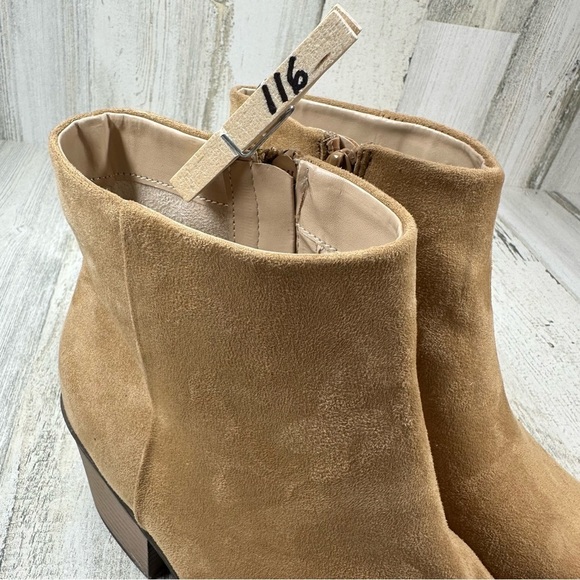 New BP Wallis Western Toe Block Heel Beige Bootie #116 - Picture 9 of 9